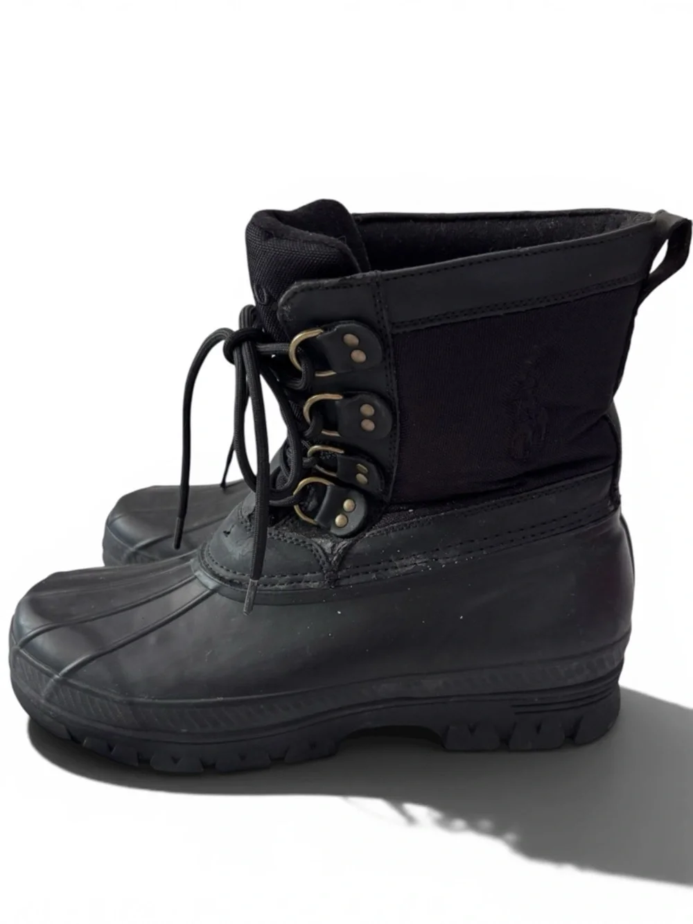 Polo Ralph Lauren Crestwick Duck Boots Black Waterproof Winter Men’s 10